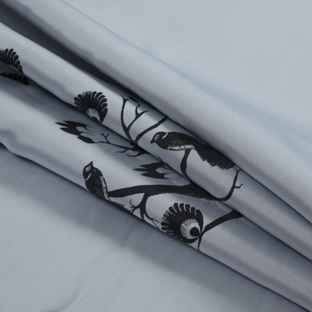 Black and Silver Landscape Jacquard Panel Folded