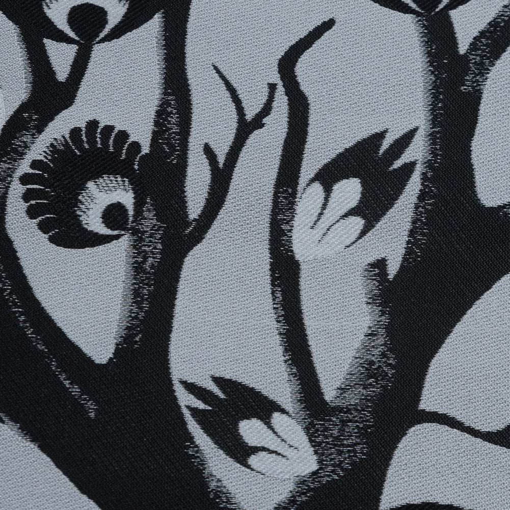 Black and Silver Landscape Jacquard Panel Detail
