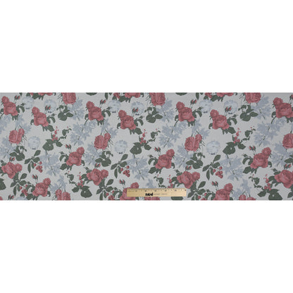 White, Pink and Green Floral Jacquard Folded