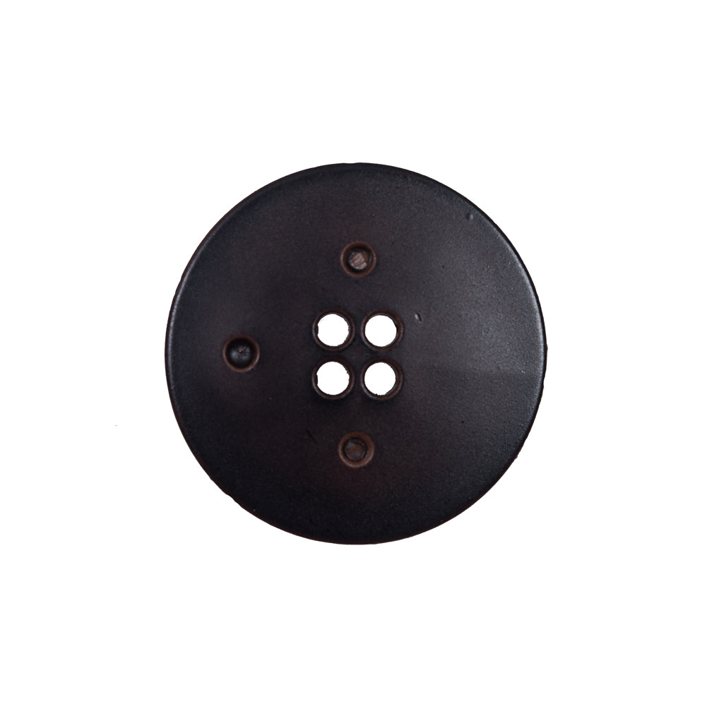 Italian Brown Faux Leather Button - 36L/23mm Detail