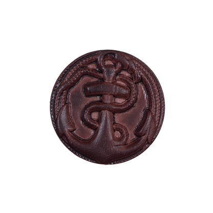 Italian Brown Anchor Plastic Shank Back Button - 36L/23mm