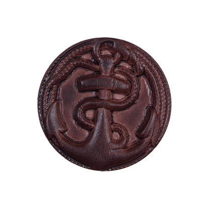 Italian Brown Anchor Plastic Shank Back Button - 40L/25.5mm