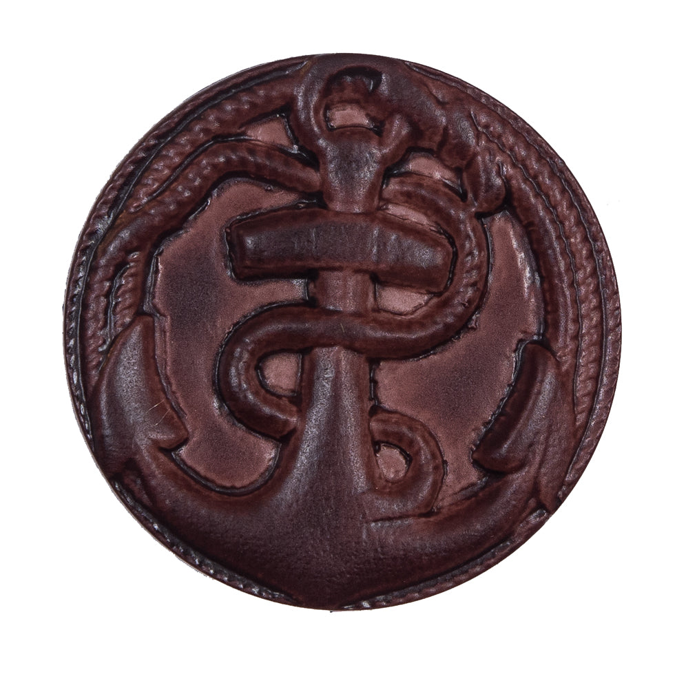 Italian Brown Anchor Plastic Shank Back Button - 54L/34mm