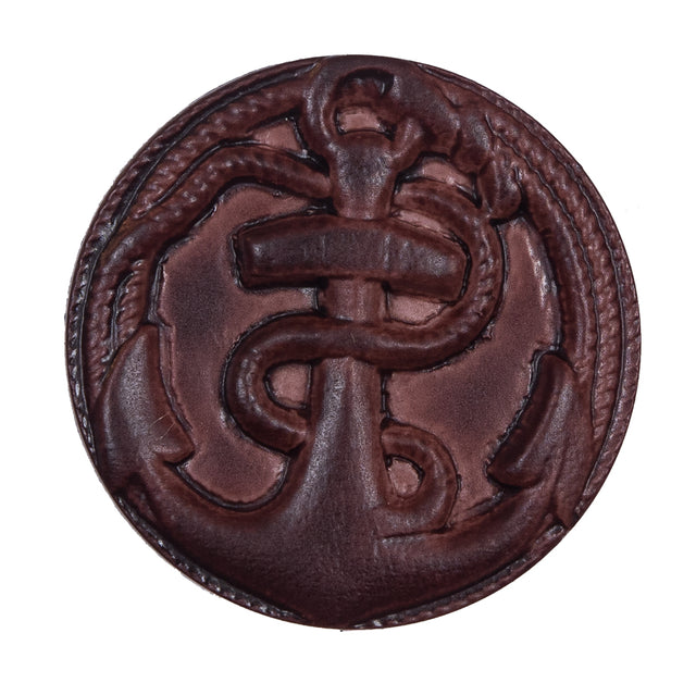 Italian Brown Anchor Plastic Shank Back Button - 54L/34mm