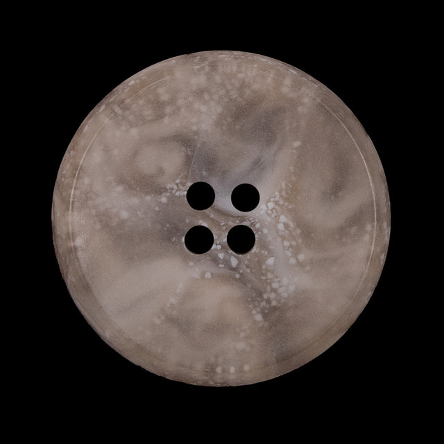 Beige Speckled 4-Hole Narrow Rim Plastic Button - 44L/28mm