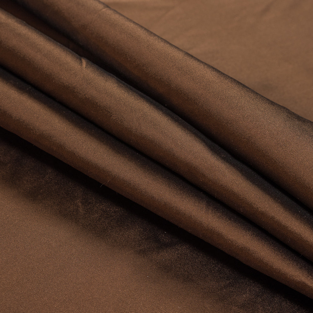Brown Blended Silk Twill Folded