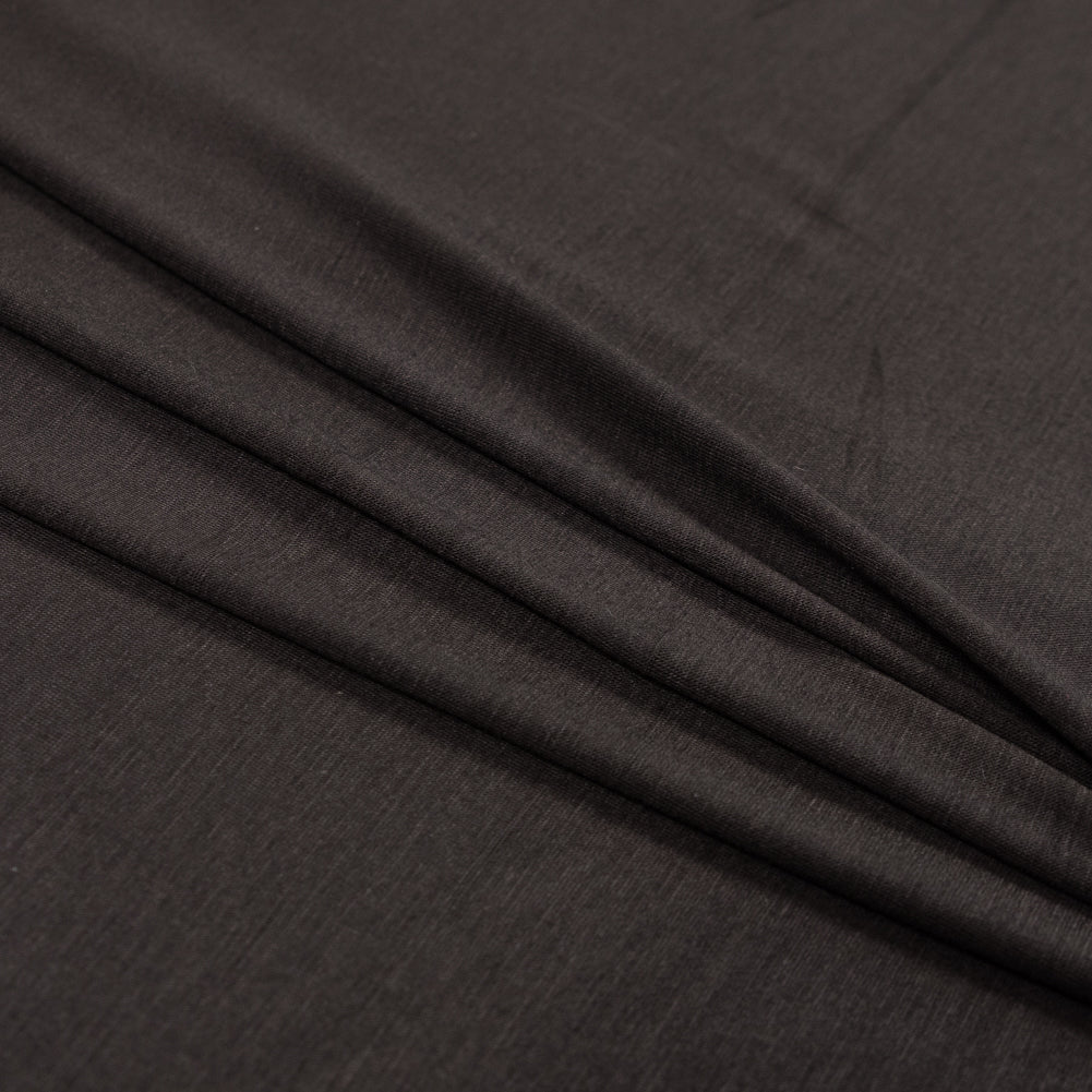 Dark Brown Stretch Rayon Jersey Folded