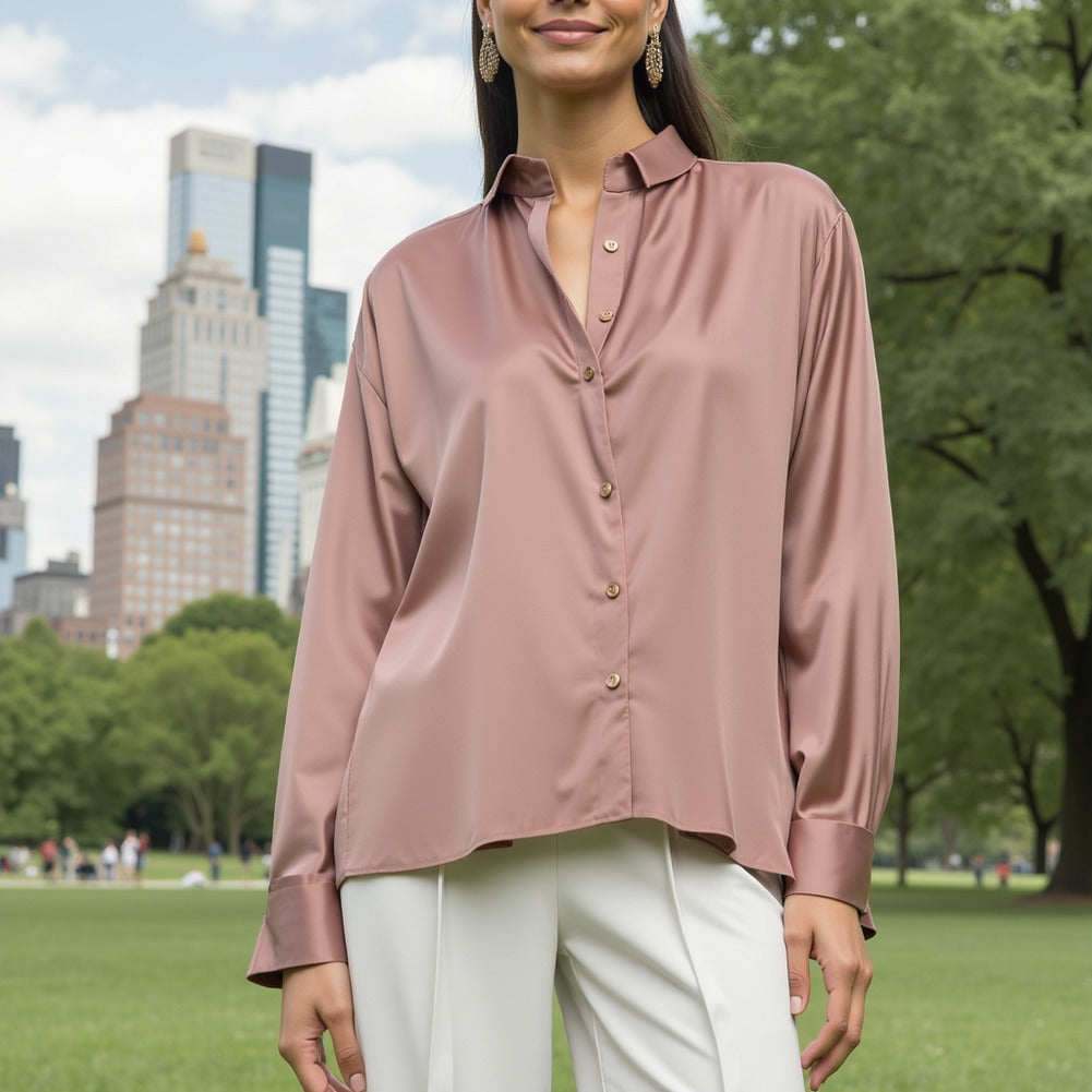 Washed Copper and Rayon Twill - Dusty Rose - Darcy Collection - Editorial