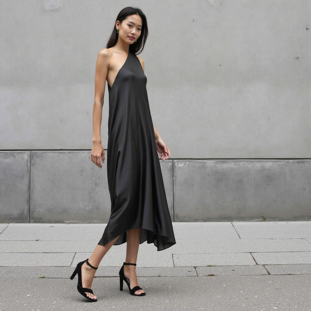 Washed Copper and Rayon Twill - Black - Darcy Collection - Editorial