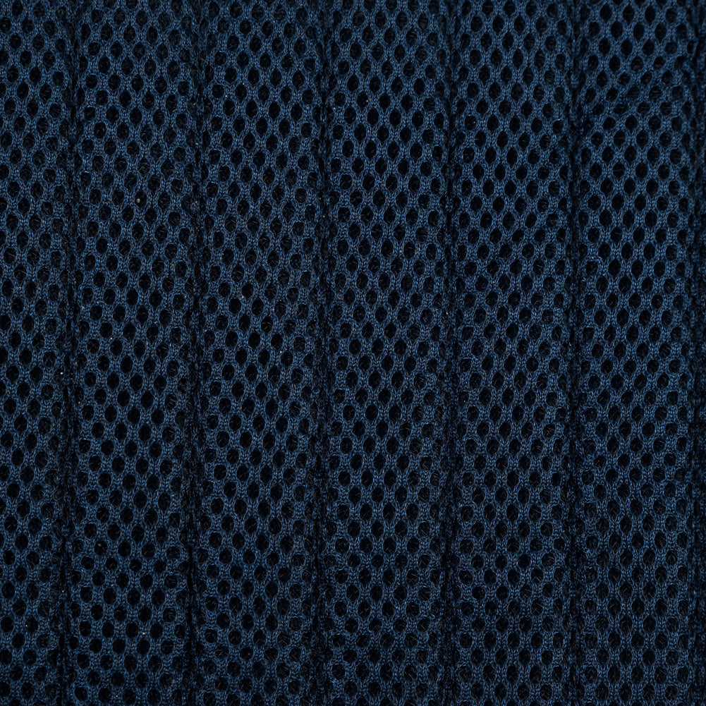 Blue Linear Ribbed Mesh Quilted Coating Detail