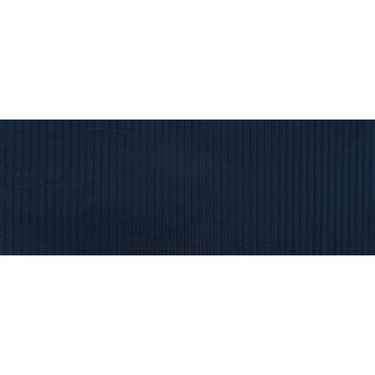 Blue Linear Ribbed Mesh Quilted Coating Full