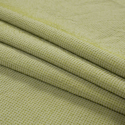 Chartreuse Checkered Polyester Wool Woven Folded