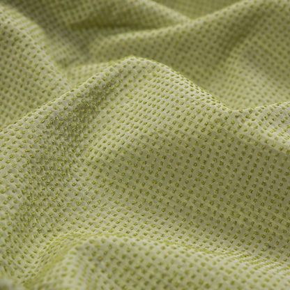Chartreuse Checkered Polyester Wool Woven Detail