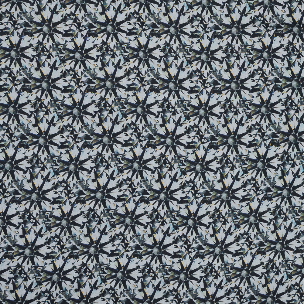 Black and White Prismatic Printed Silk Chiffon