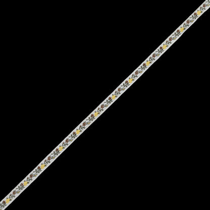 Yellow and White Floral German Jacquard Ribbon -  0.3125"
