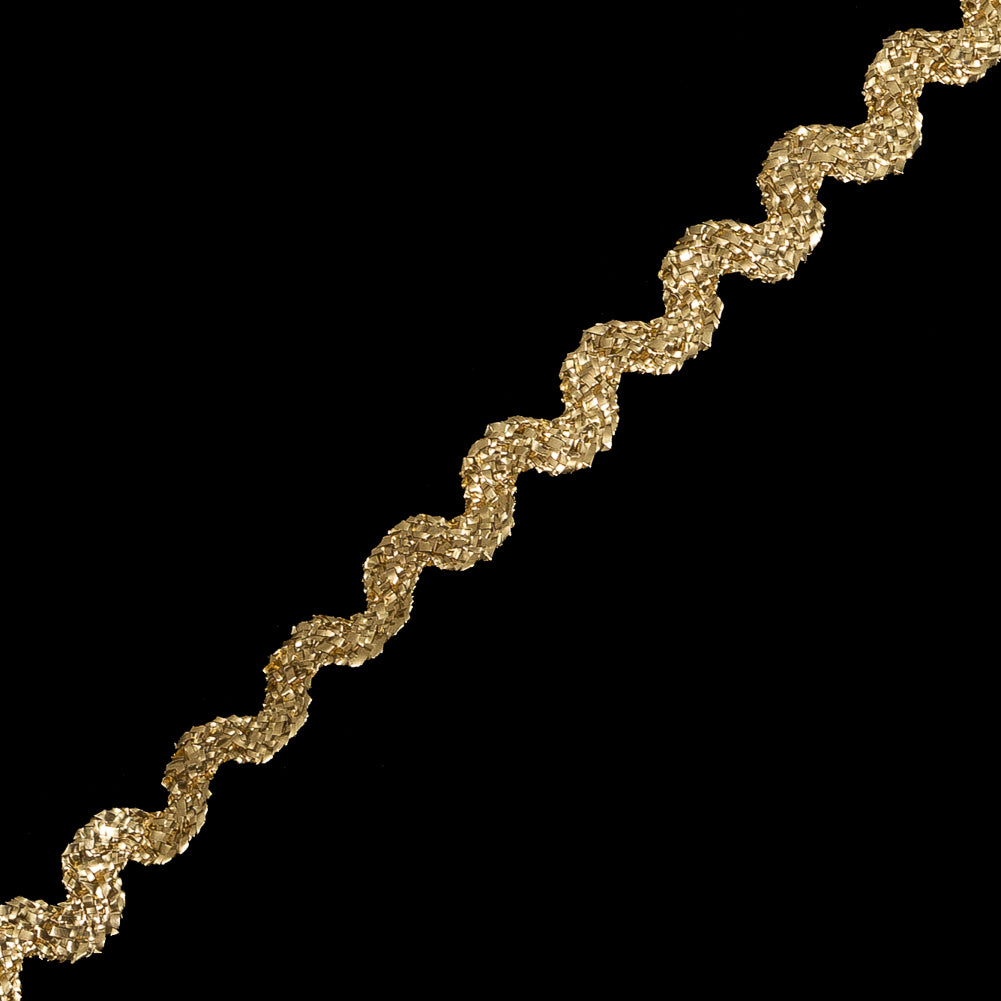 Gold Metallic Ric Rac Trim - 0.375" Detail