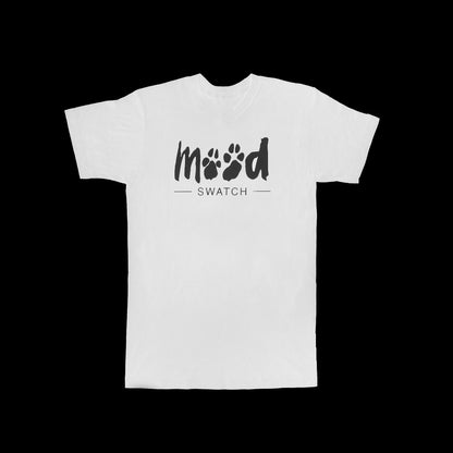 White "MOOD" Paw-Print T-Shirt