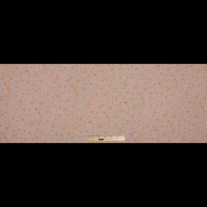 Orange Sherbet Floral Printed Polyester Mesh Full