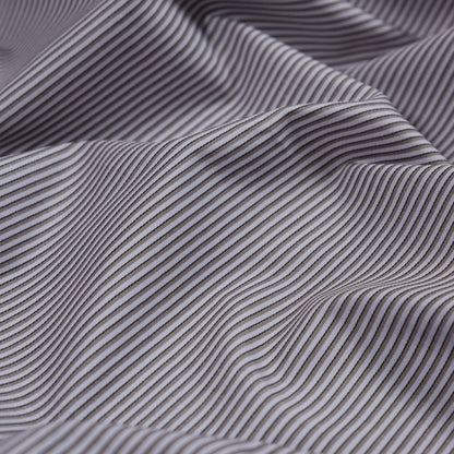 Lavender Fog Shadow Striped Cotton Shirting Detail