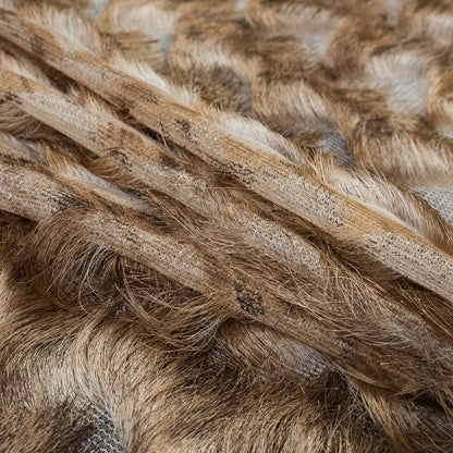 Beige and White Chevron Fringe Fabric Folded