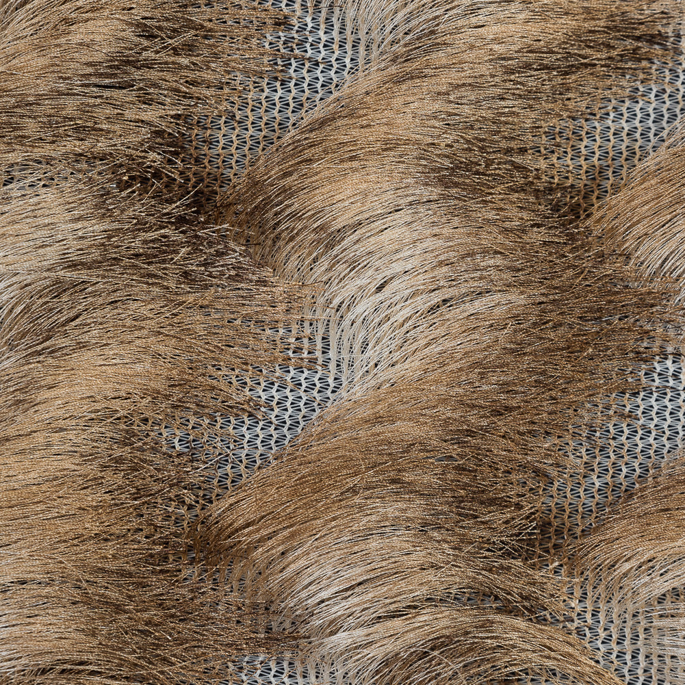 Beige and White Chevron Fringe Fabric Detail