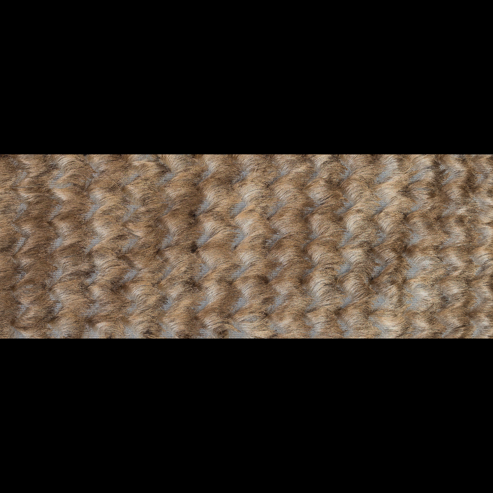 Beige and White Chevron Fringe Fabric Full