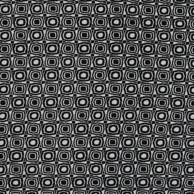 Black and Ivory Geometric Polyester Crepe