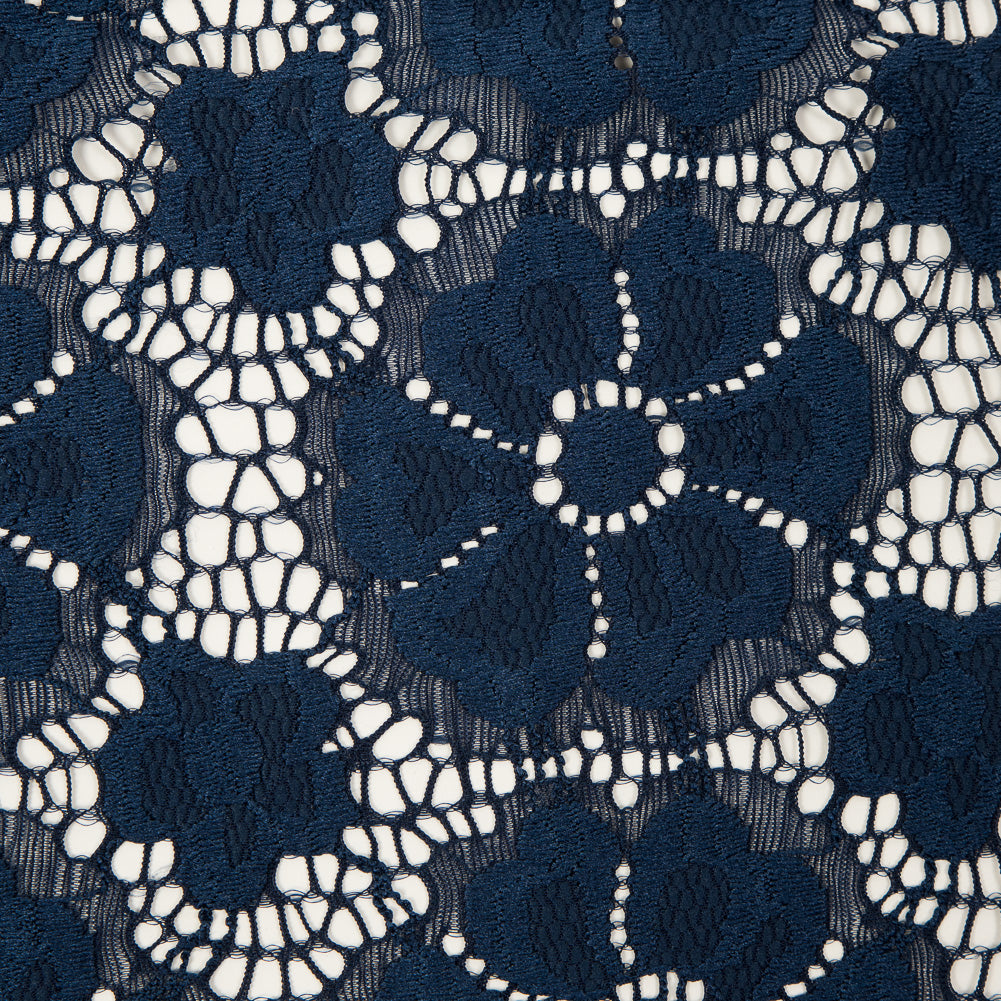 Stretch Crochet Lace - Navy Floral Full