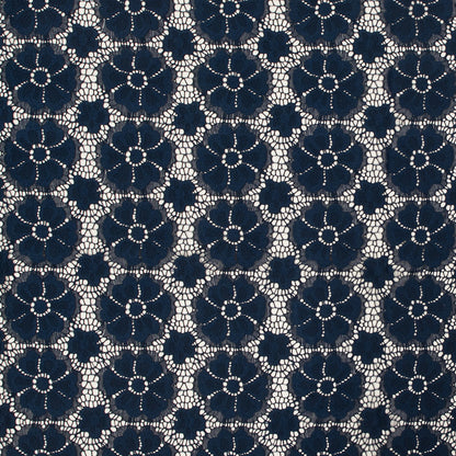 Stretch Crochet Lace - Navy Floral
