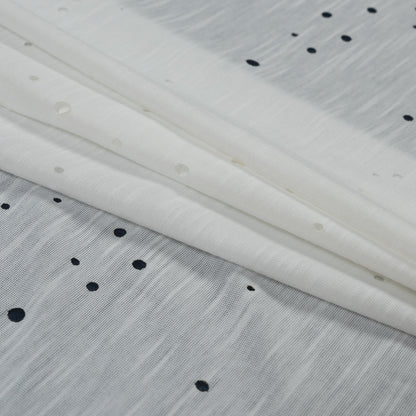 Ivory Slubbed Jersey with Lasercut Holes Detail