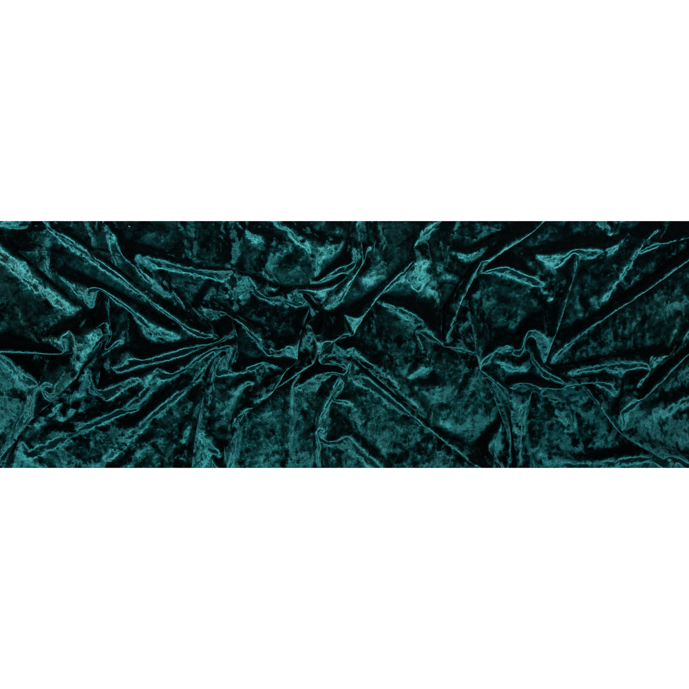 Stretch Crushed Velour - Hunter Green Folded