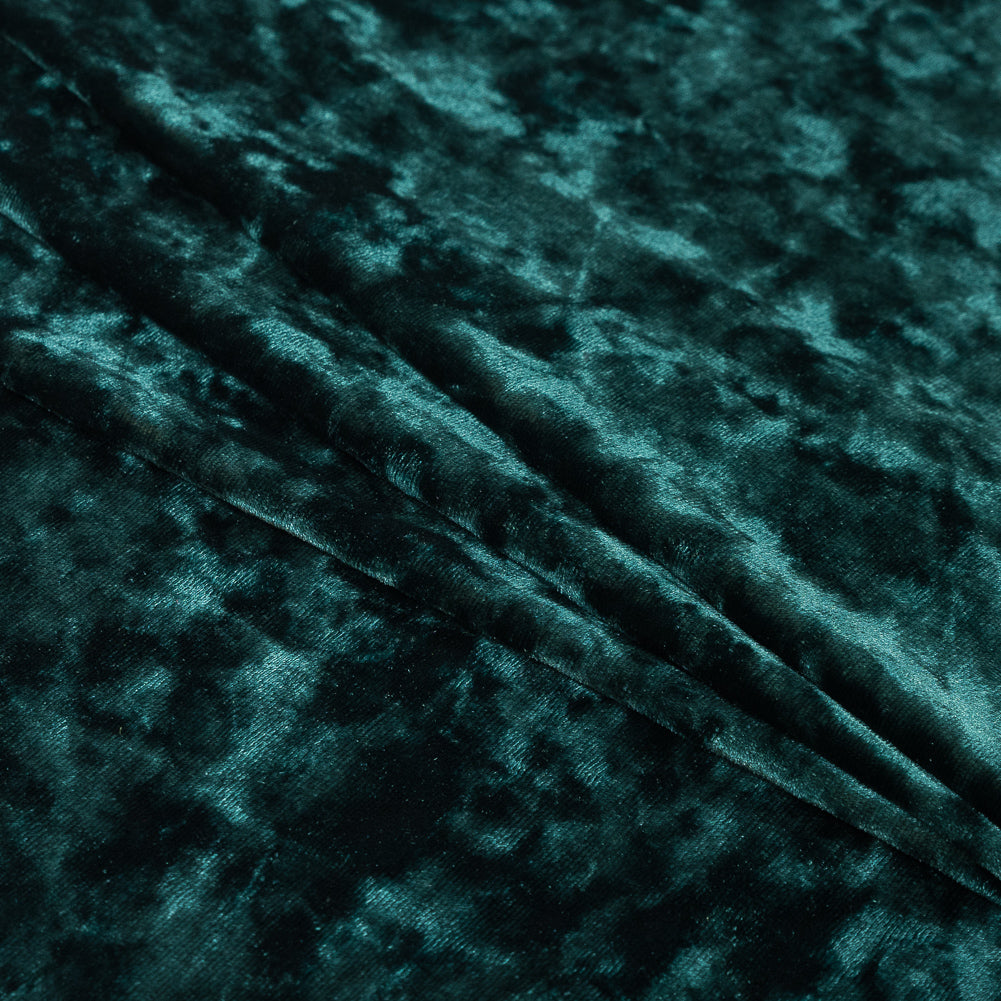 Stretch Crushed Velour - Hunter Green Detail