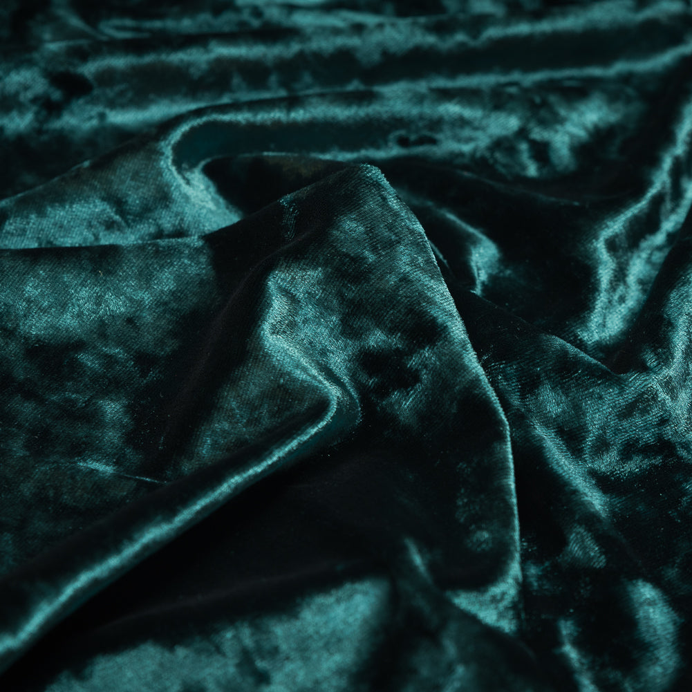 Stretch Crushed Velour - Hunter Green Full