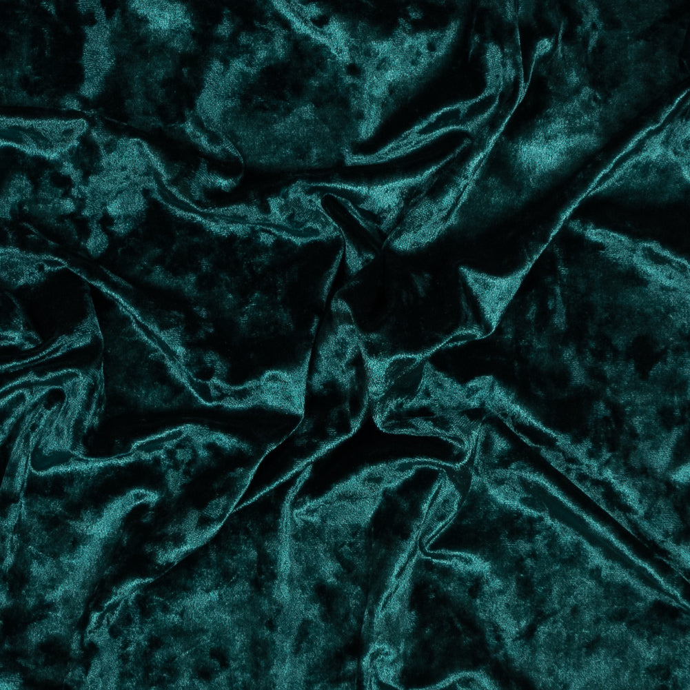 Stretch Crushed Velour - Hunter Green