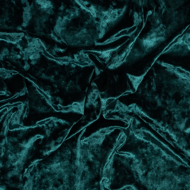 Stretch Crushed Velour - Hunter Green