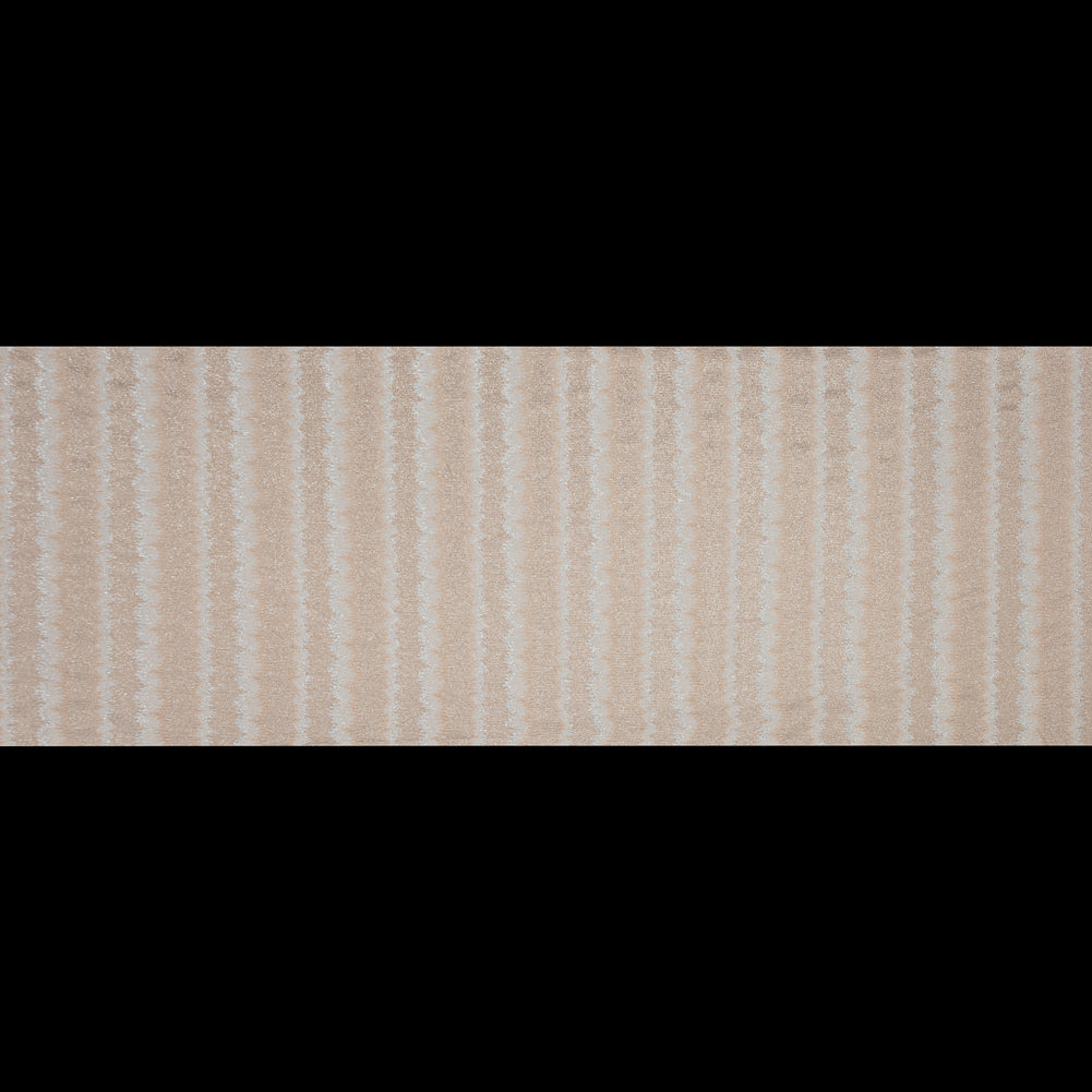 Champagne and Metallic Silver Striped Stretch Knit Full