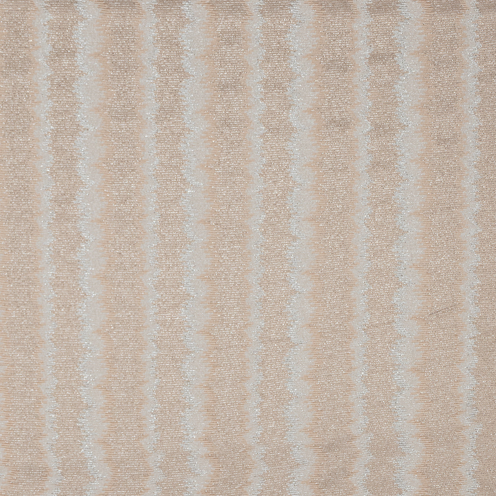 Champagne and Metallic Silver Striped Stretch Knit