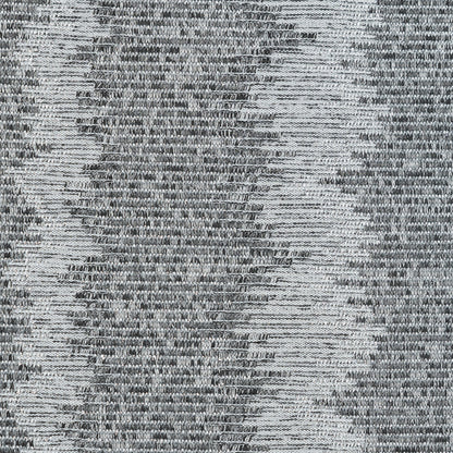 Charcoal and Metallic Silver Striped Stretch Knit Detail