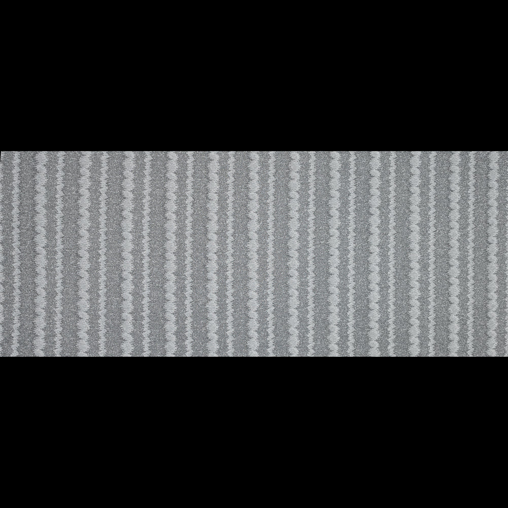 Charcoal and Metallic Silver Striped Stretch Knit Full