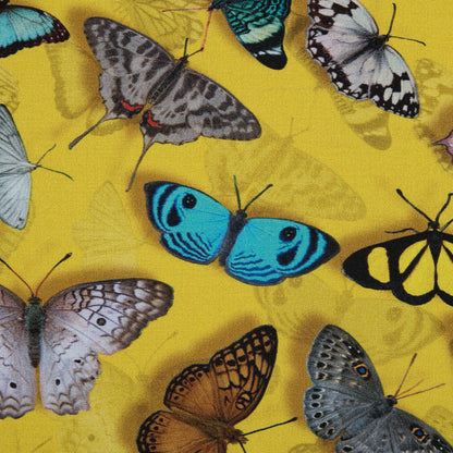 Sunshine Yellow Butterfly Printed Organic Viscose Batiste Full