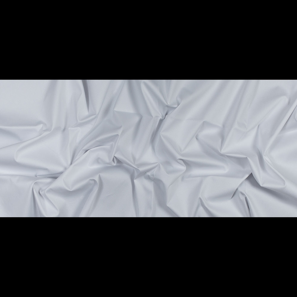 White Stretch Woven Cotton Pique Folded