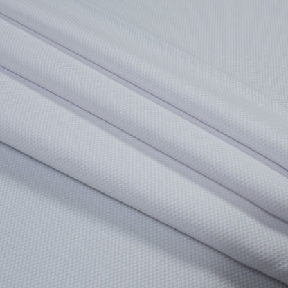 White Stretch Woven Cotton Pique Detail