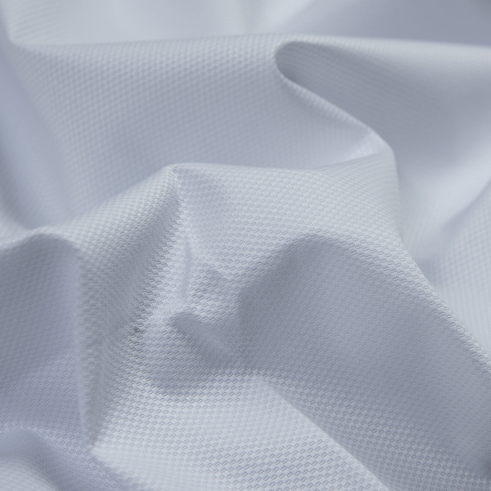 White Stretch Woven Cotton Pique Full