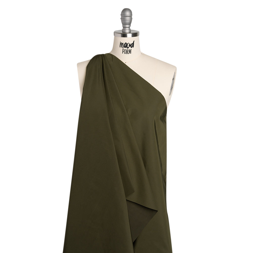 Water-Resistant Polyester Twill - Dark Olive - Fisher Collection - Drape