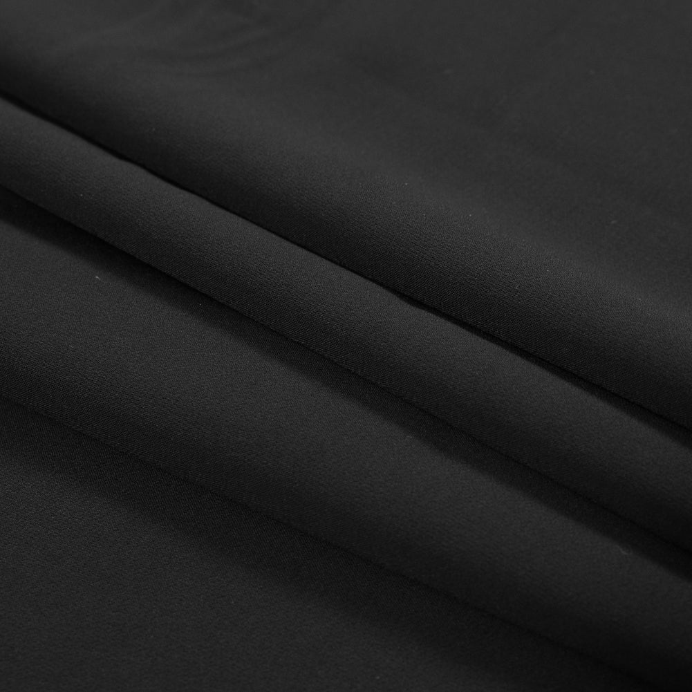 Black Stretch Polyester 4-Ply Crepe Folded