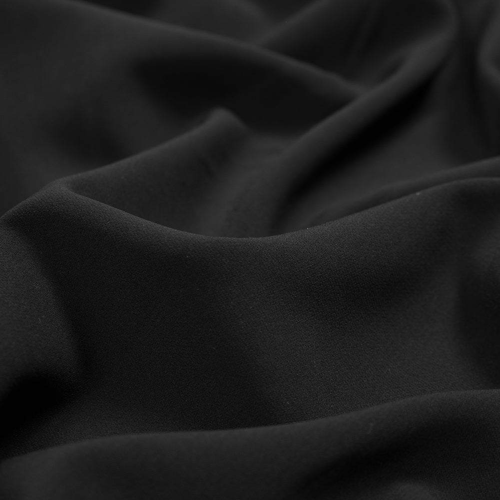 Black Stretch Polyester 4-Ply Crepe Detail
