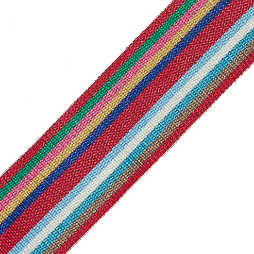 Multicolor Barcode Stripes Grosgrain Ribbon - 1.5" Detail