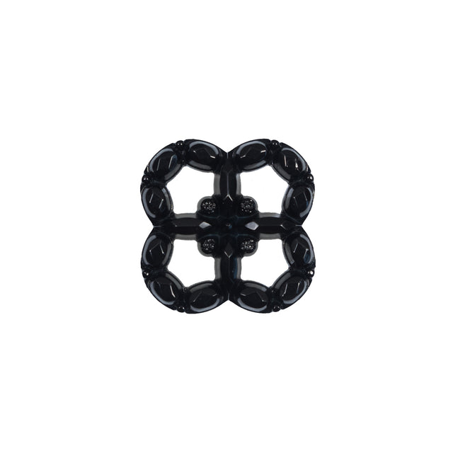 Italian Black Decorative Plastic Button - 36L/23mm
