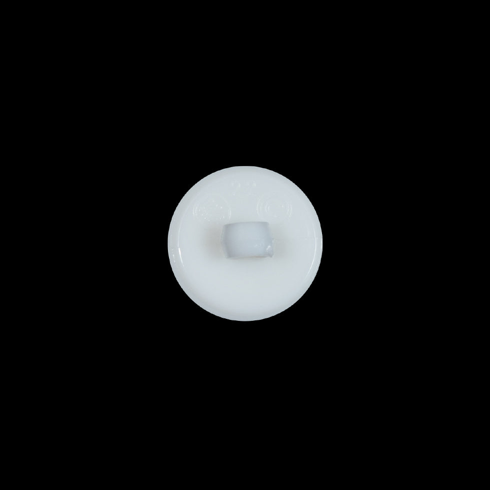 Italian White Plastic Shank Back Button - 22L/14mm Detail
