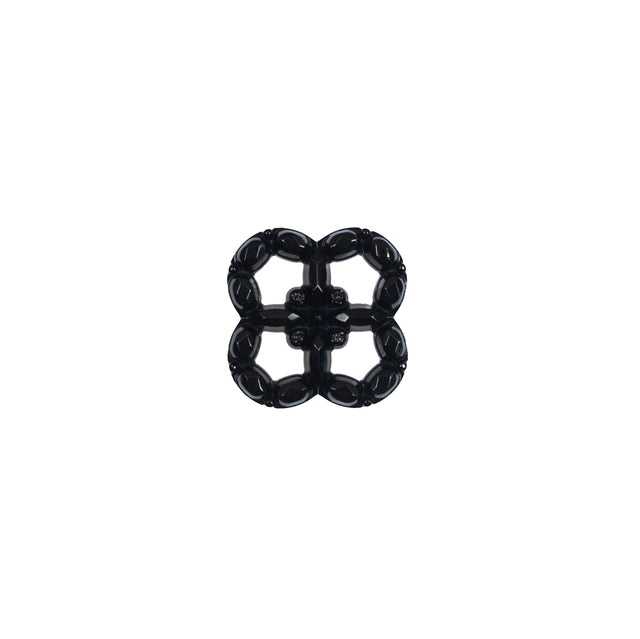 Italian Black Decorative Plastic Button - 20L/12.5mm